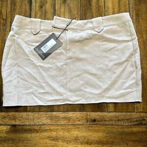 Pretty little thing shape stone woven micro mini skirt size 14